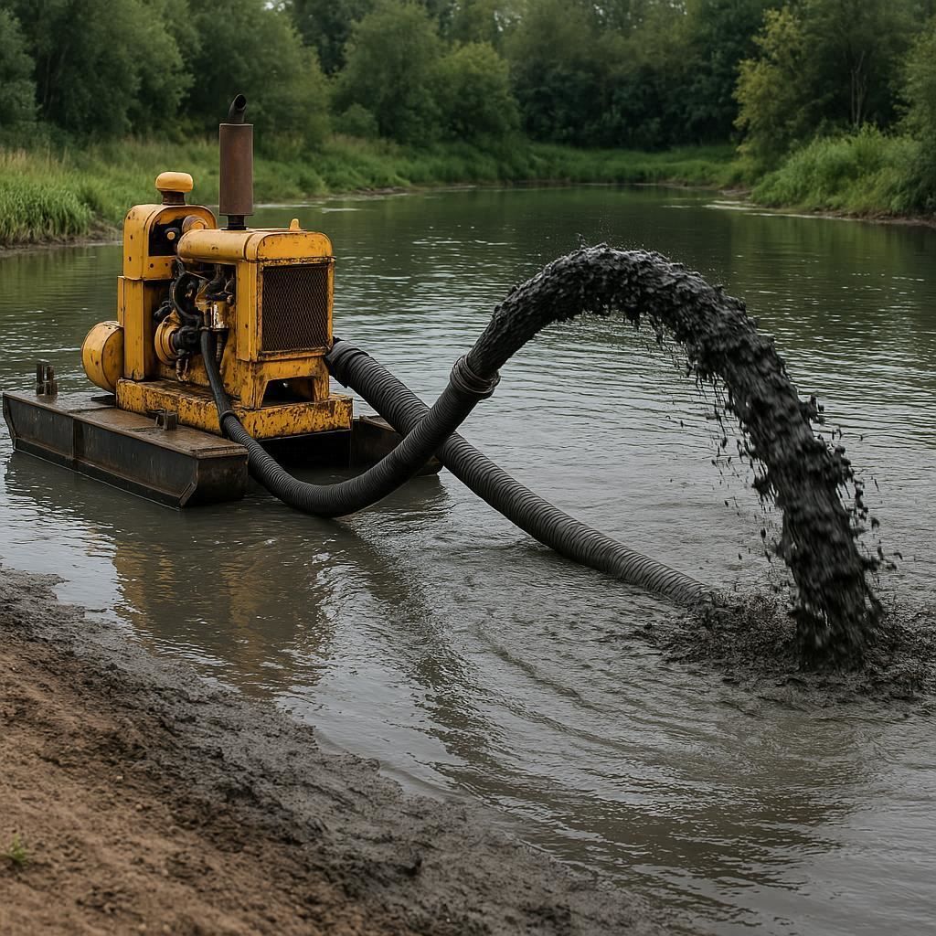 Очистка прудов и водоемов от ила в Лобне